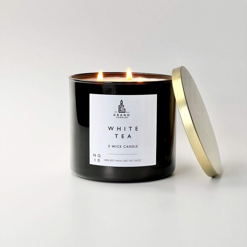 White Tea Candle - Luxury Scented Soy Candle